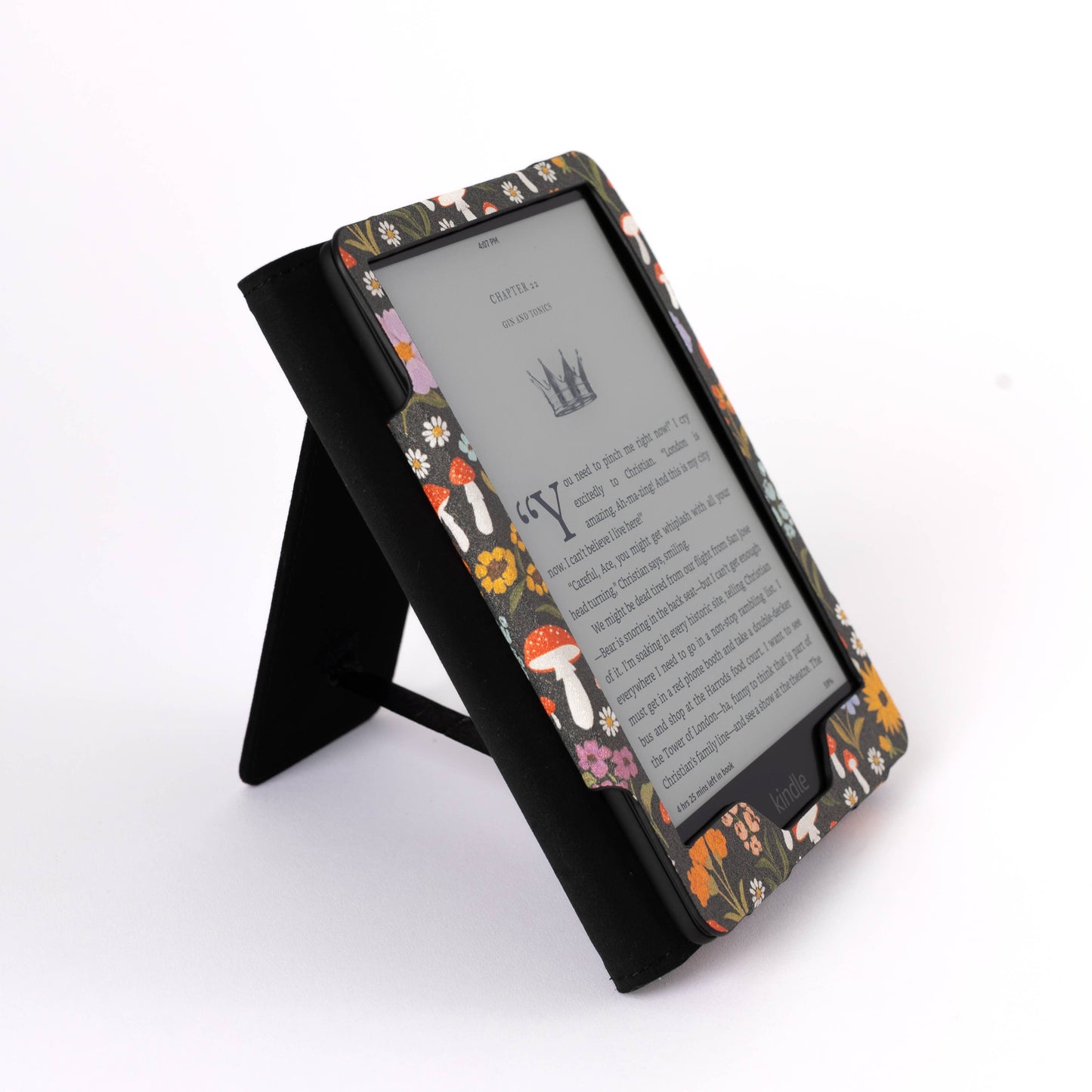 Mushroom Garden Charcoal Kindle Case