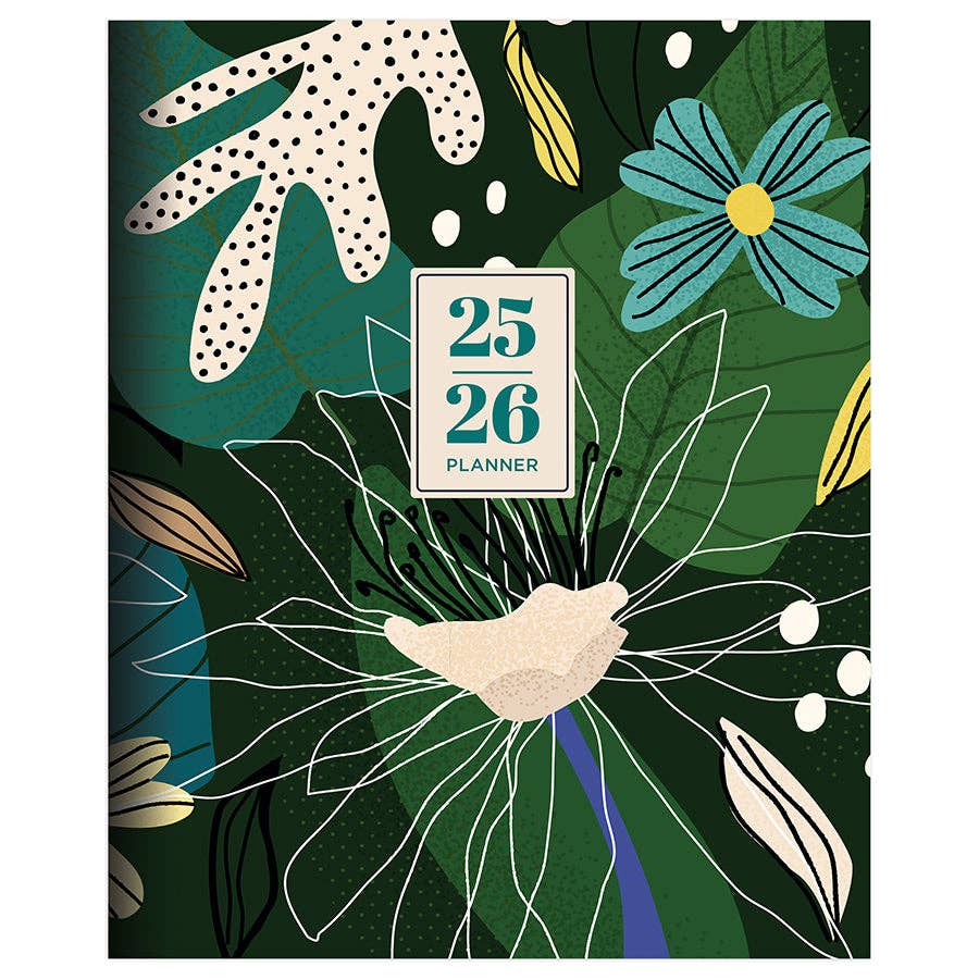 July 2025 - June 2026 Vivid Jungle Medium Monthly Planner
