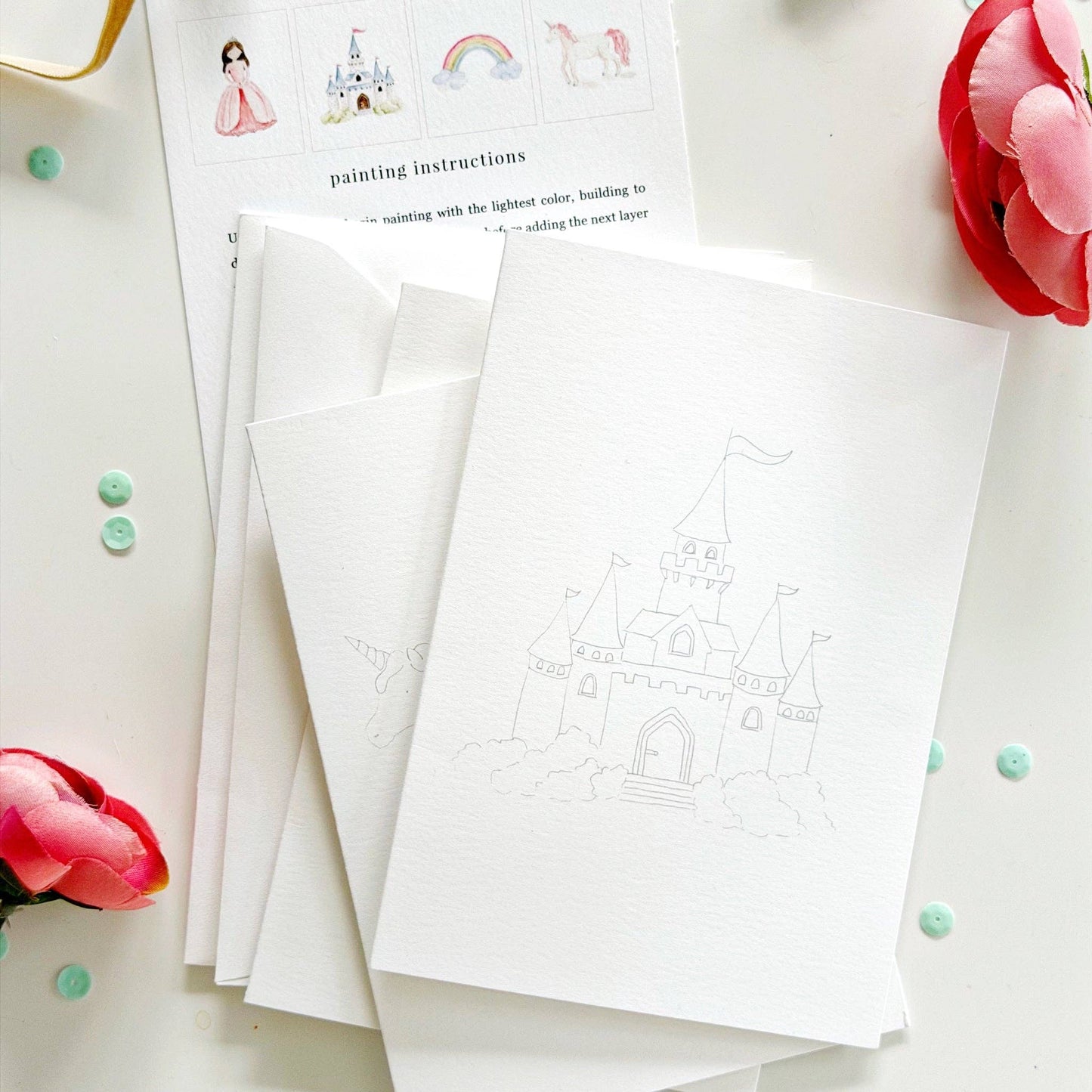 Emily Lex Studio Fairytale Paintable Watercolor Notecard Set