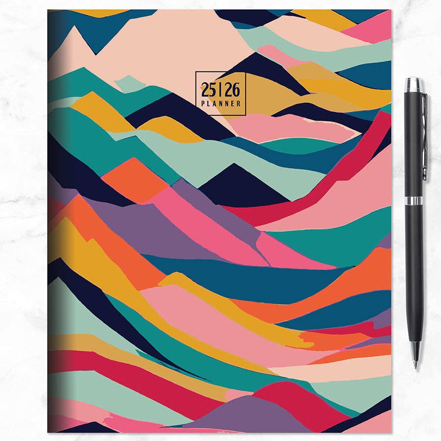Peaks and Valleys Medium Monthly Planner 2025-2026