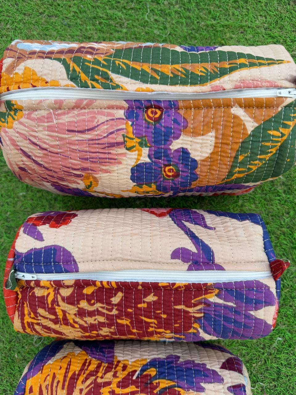 Cotton Quilted Trio Bag set