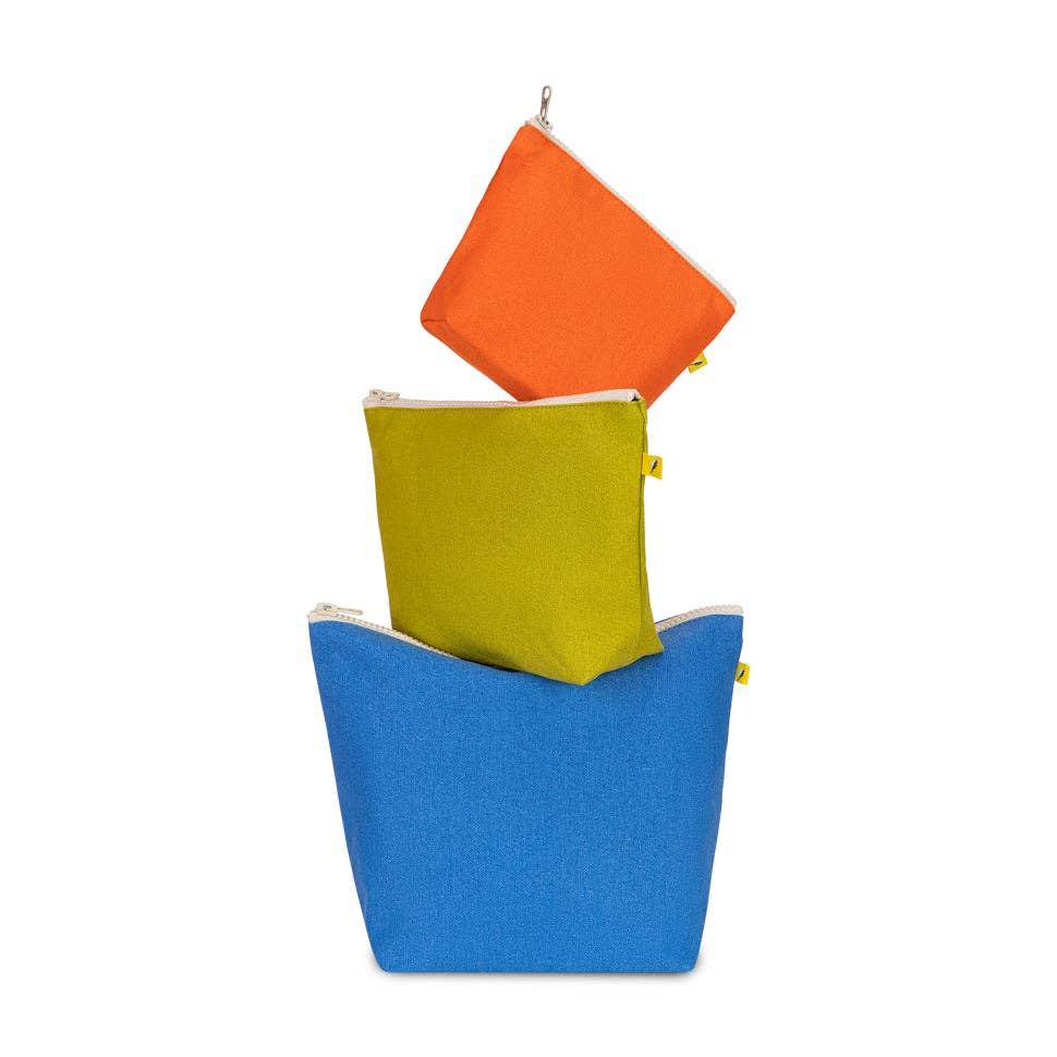 Zip Set of 3 - Solids Orange Citrus Cobalt