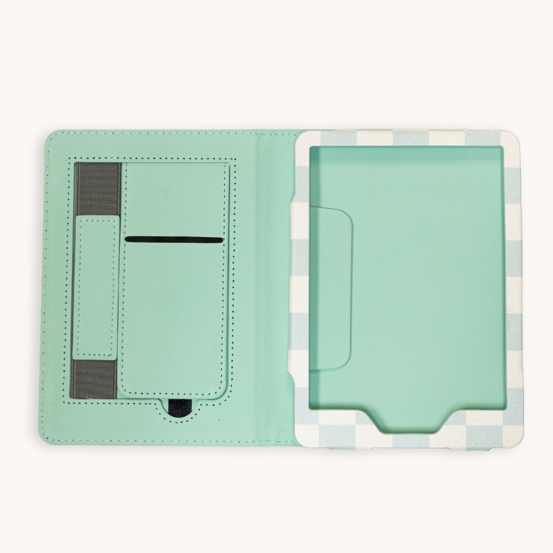 Blue Checker Kindle Case