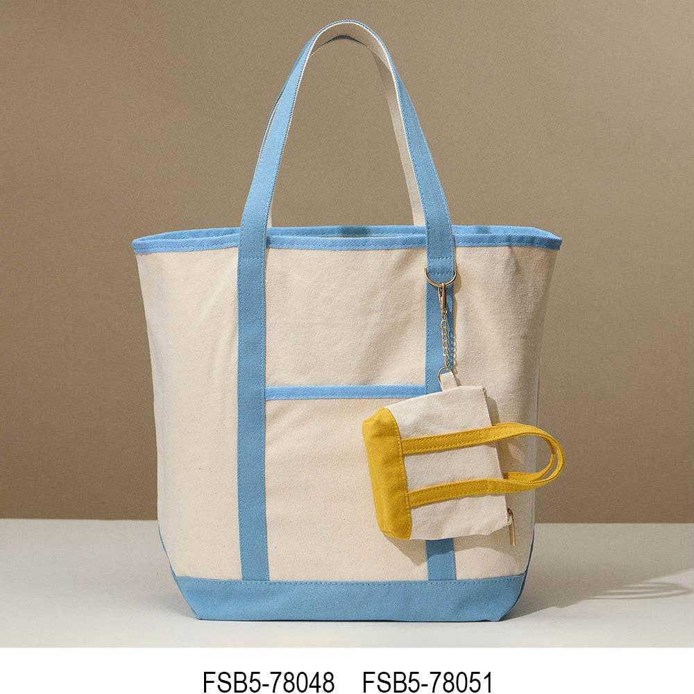 Large Multi Classic Canvas Tote Bag