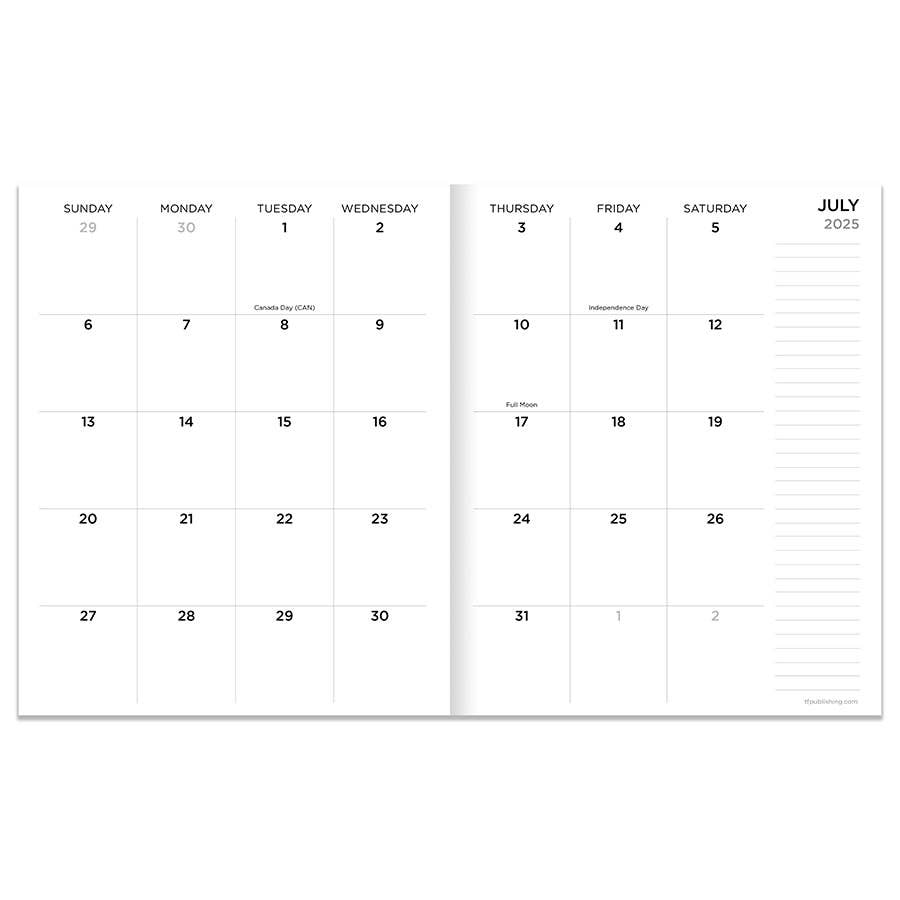 July 2025 - June 2026 Vivid Jungle Medium Monthly Planner