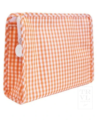 Roadie Large Zip Pouch - Gingham Orange