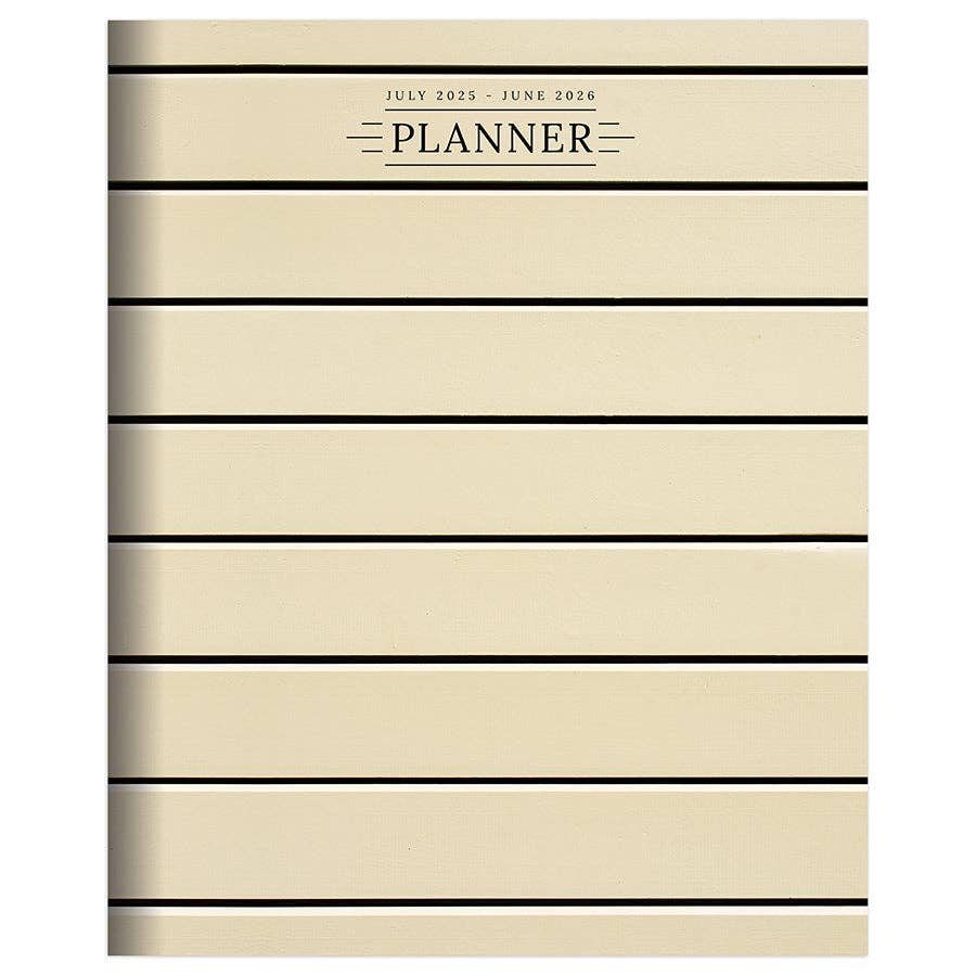 July 2025 - June 2026 Ebony and Ivory Medium Monthly Planner