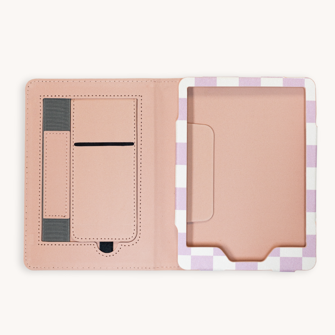 Purple Checker Kindle Case