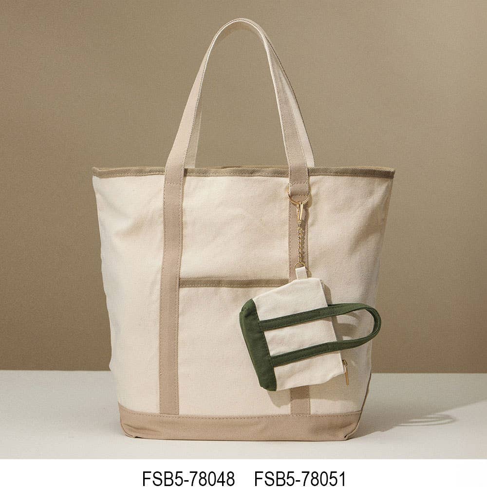 Large Multi Classic Canvas Tote Bag