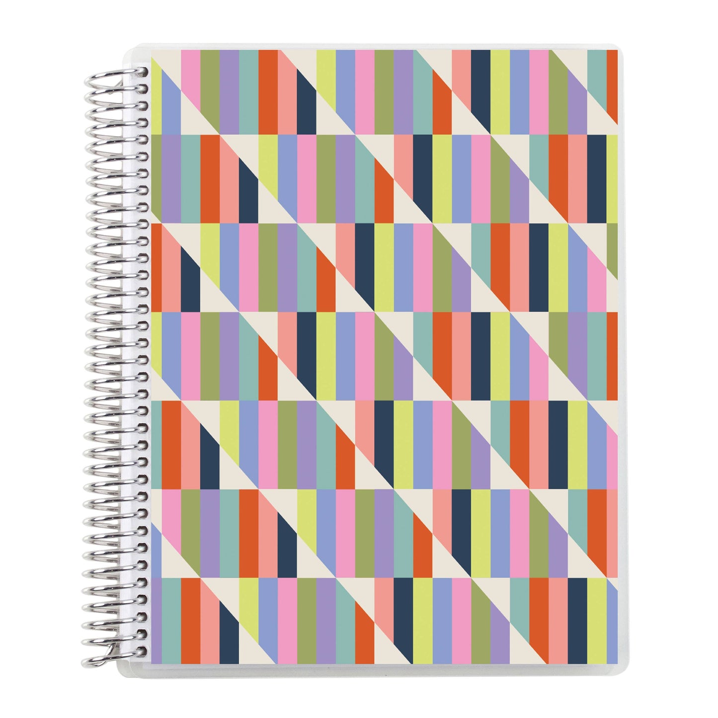 7x9 Hypnotic Coiled Notebook - lined, platinum coil