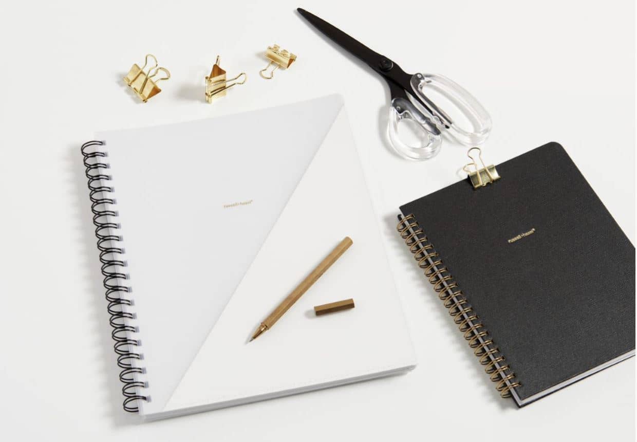 SIGNATURE SPIRAL NOTEBOOK WITH POCKET – WHITE