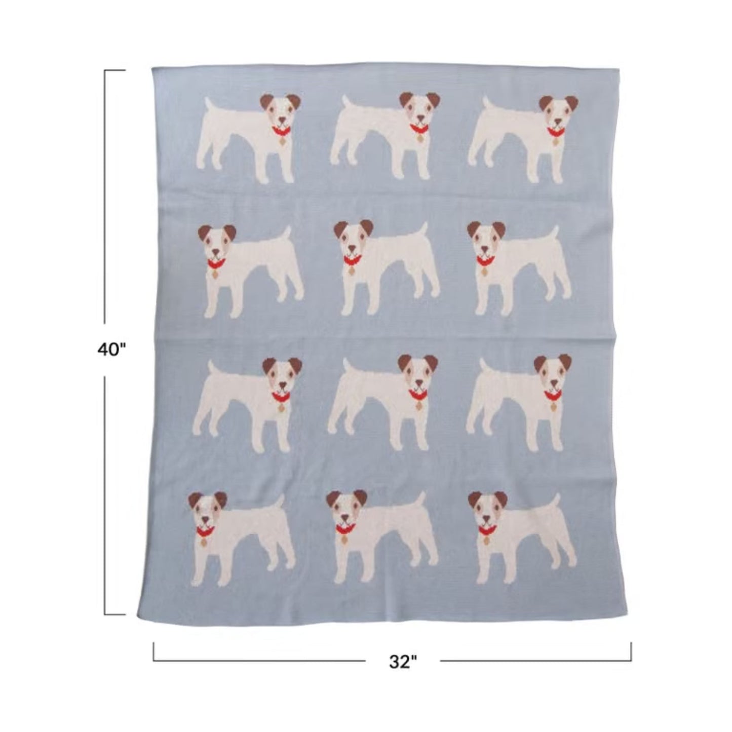 Creative Co-Op Cotton Knit Baby Blanket with Dogs