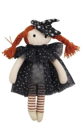 Fabric Witch Doll W Tutu, Multi Color 4 Styles