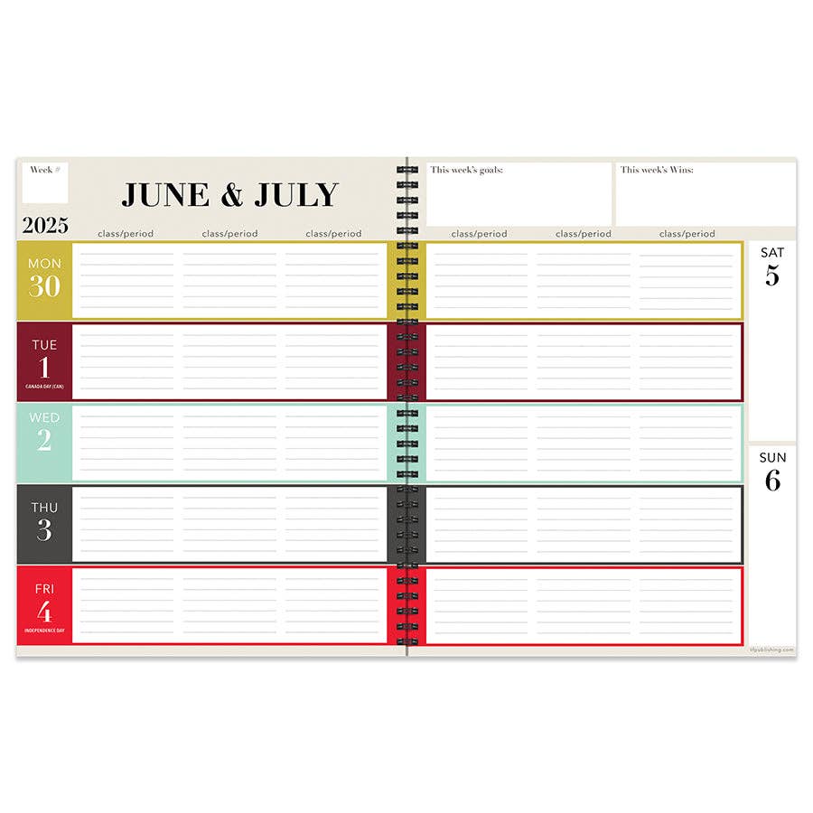 July 2025 - June 2026 Heirloom Apples Teacher Lesson Planner
