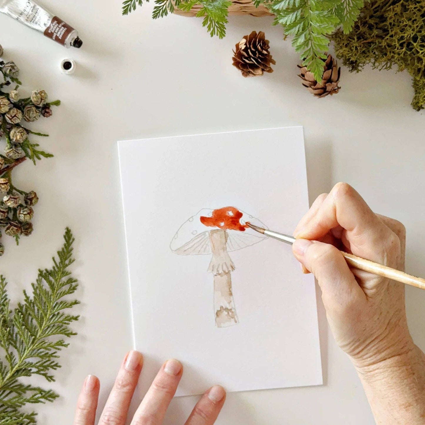 Emily Lex Studio Mushrooms Paintable Watercolor Notecard Set