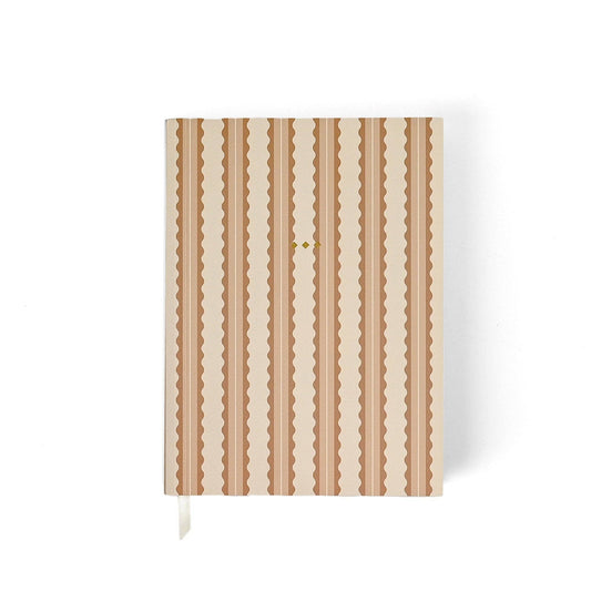 Tan Scalloped Stripe Soft Cover Journal