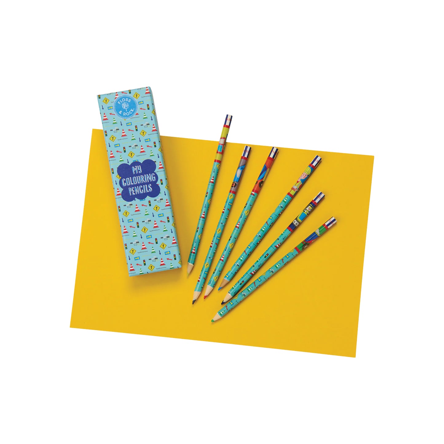 Floss & Rock Construction My Pack of 6 Colouring Pencils
