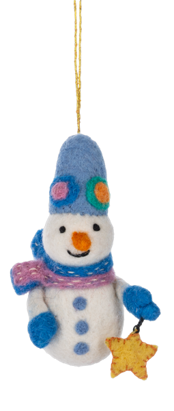 Handcrafted Happy Snowman Ornament