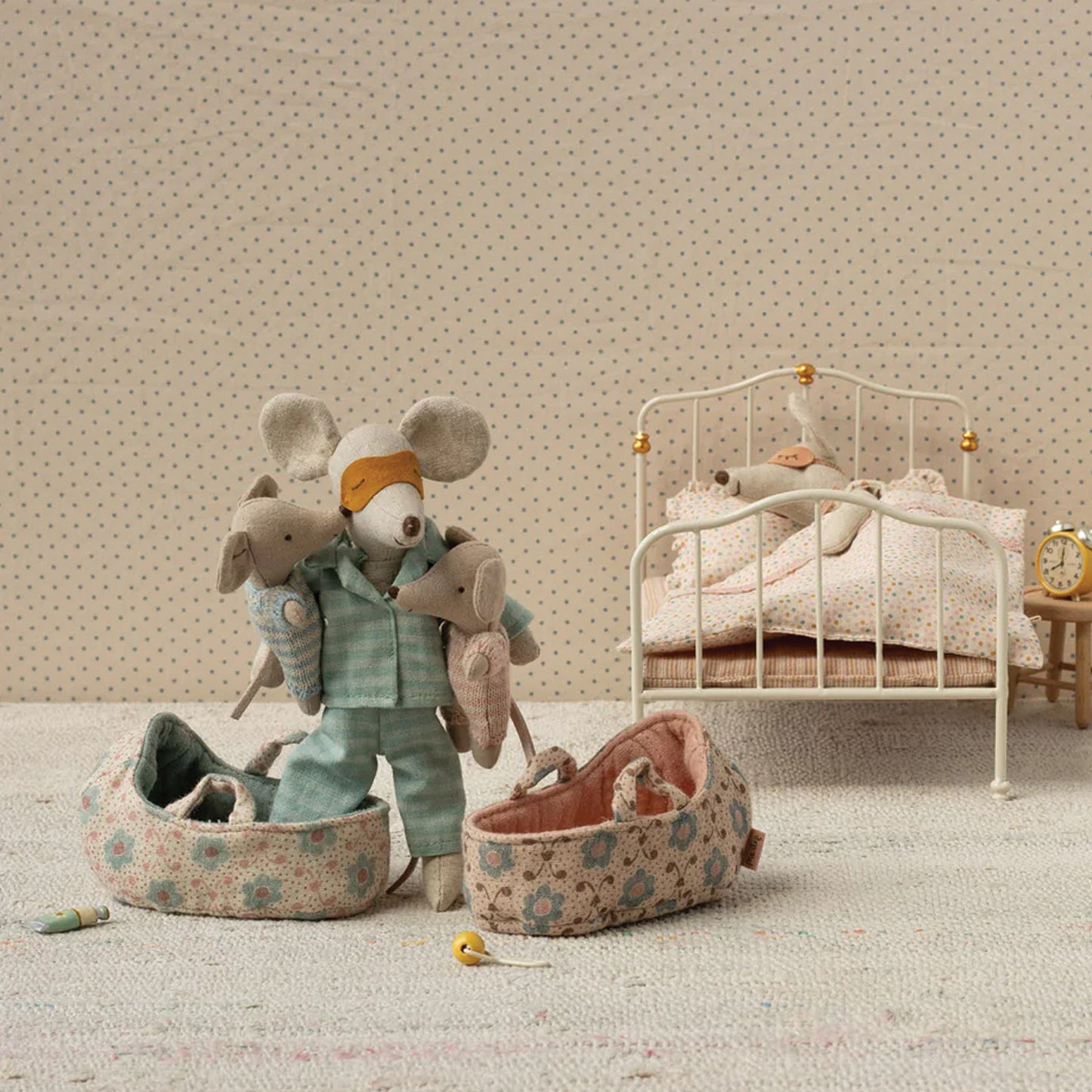 Maileg Baby Mouse in Carry Cot — Collectible Gift Set