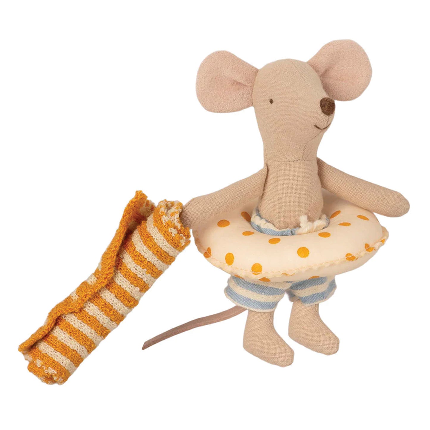 Maileg Little Brother Beach Mouse with Yellow Dot Float — Summer Collectible