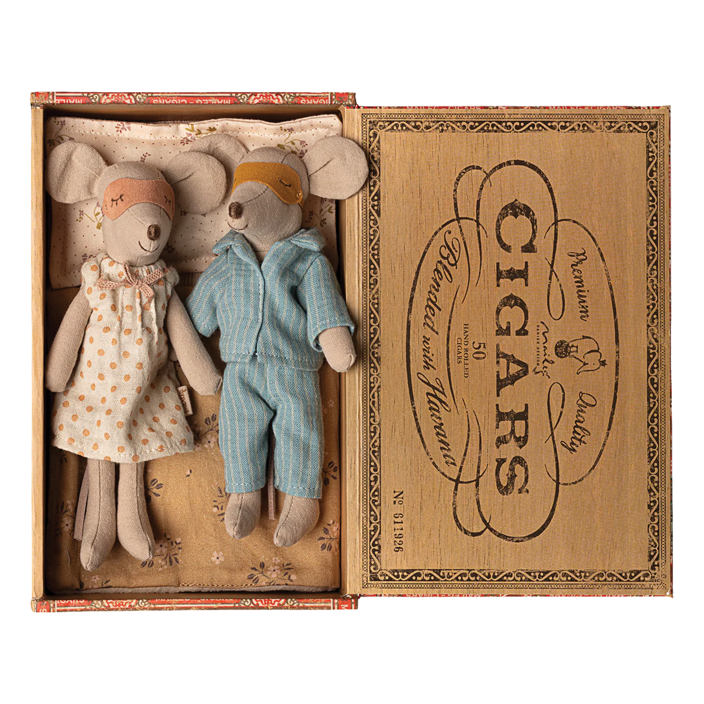 Maileg Mum & Dad Mice in Cigar Box — Collectible Gift Set