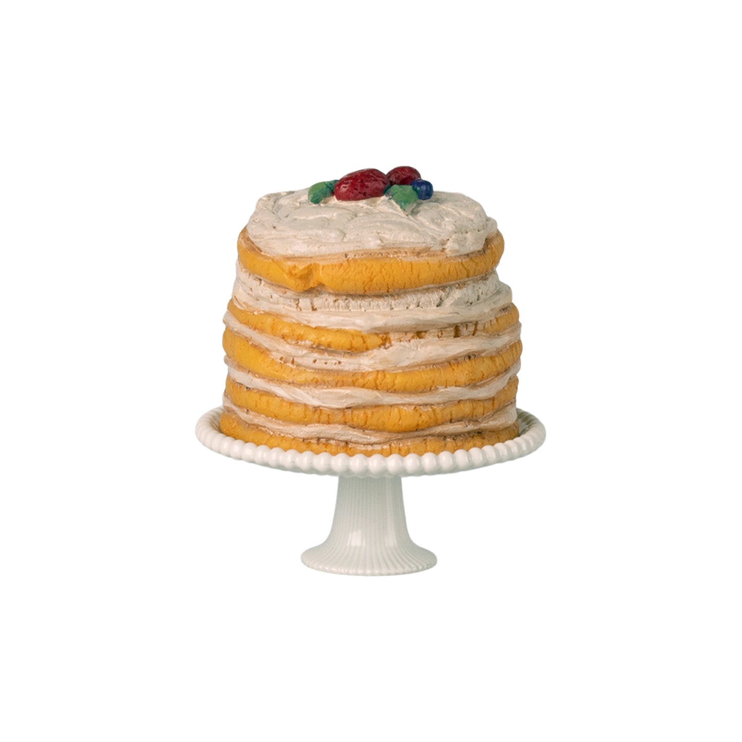 Maileg Party Cake & Cake Stand Mouse in Off White — Miniature Accessory