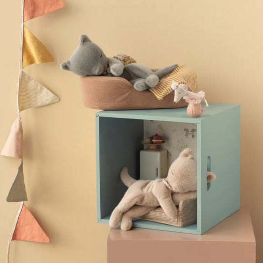 Maileg Sleeping Kitten in Cream & Peach — Baby Gift & Collectible | Paper & Thread