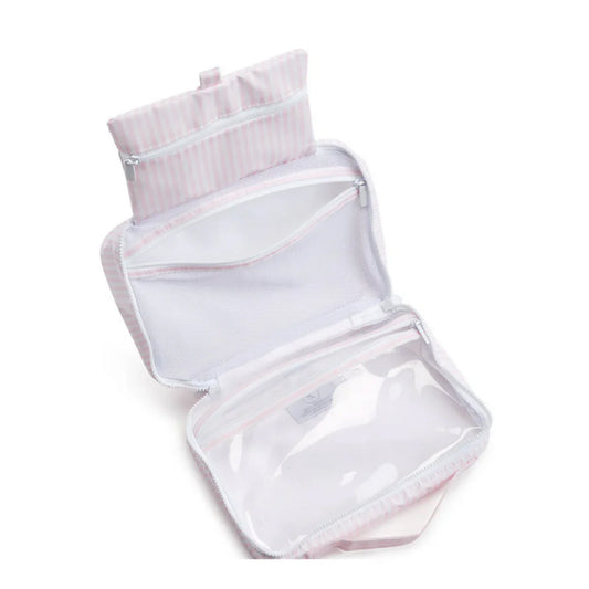 TRVL Bundle Up Hanging Toiletry Bag | Pimlico Stripe Pink