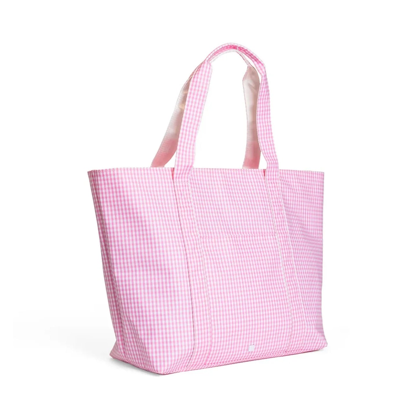 TRVL Jumbo Tote | XL Tote in Gingham Pink