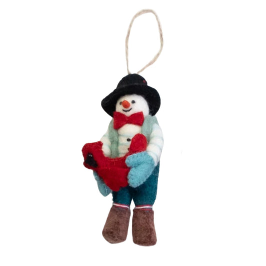 Winding Road Felt Snowman Ornaments