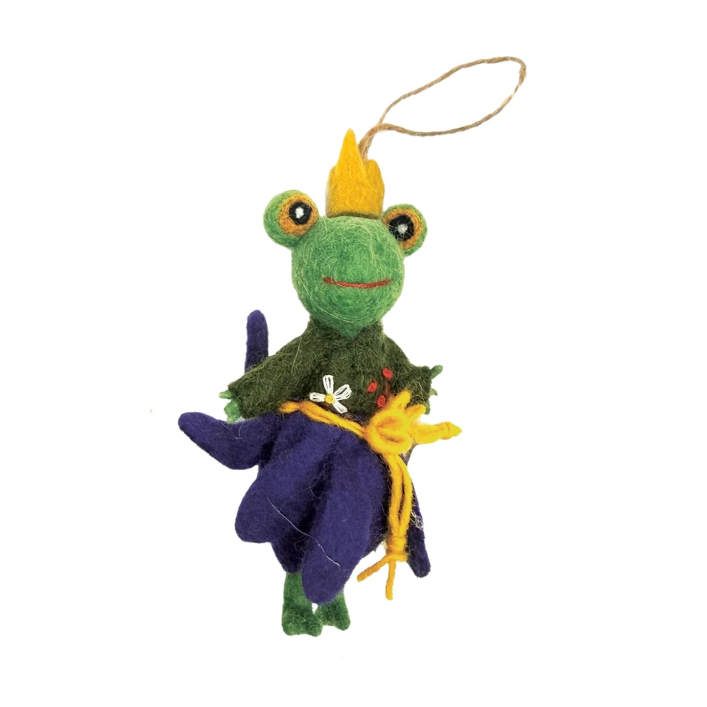 Winding Road Dapper Frog Felt Ornament
