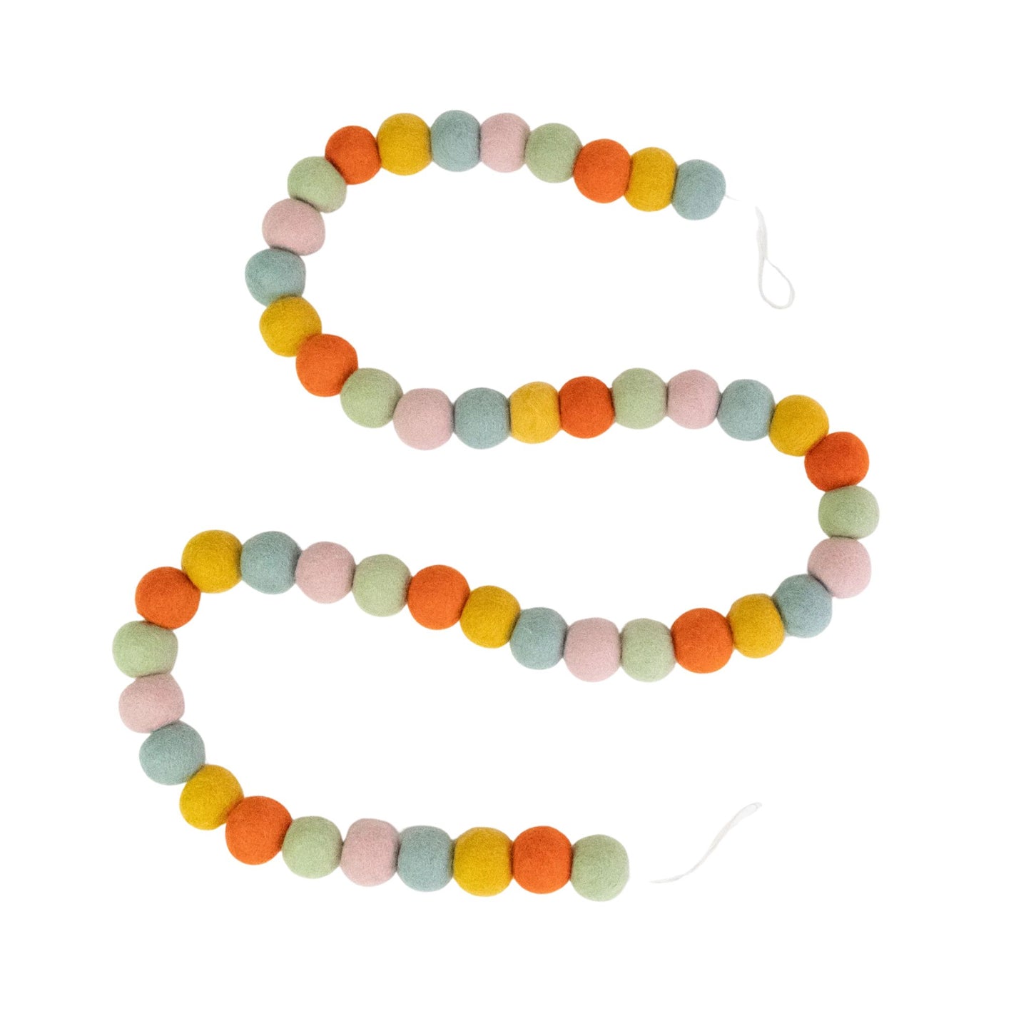 Winding Road Pastel Felt Ball Garland