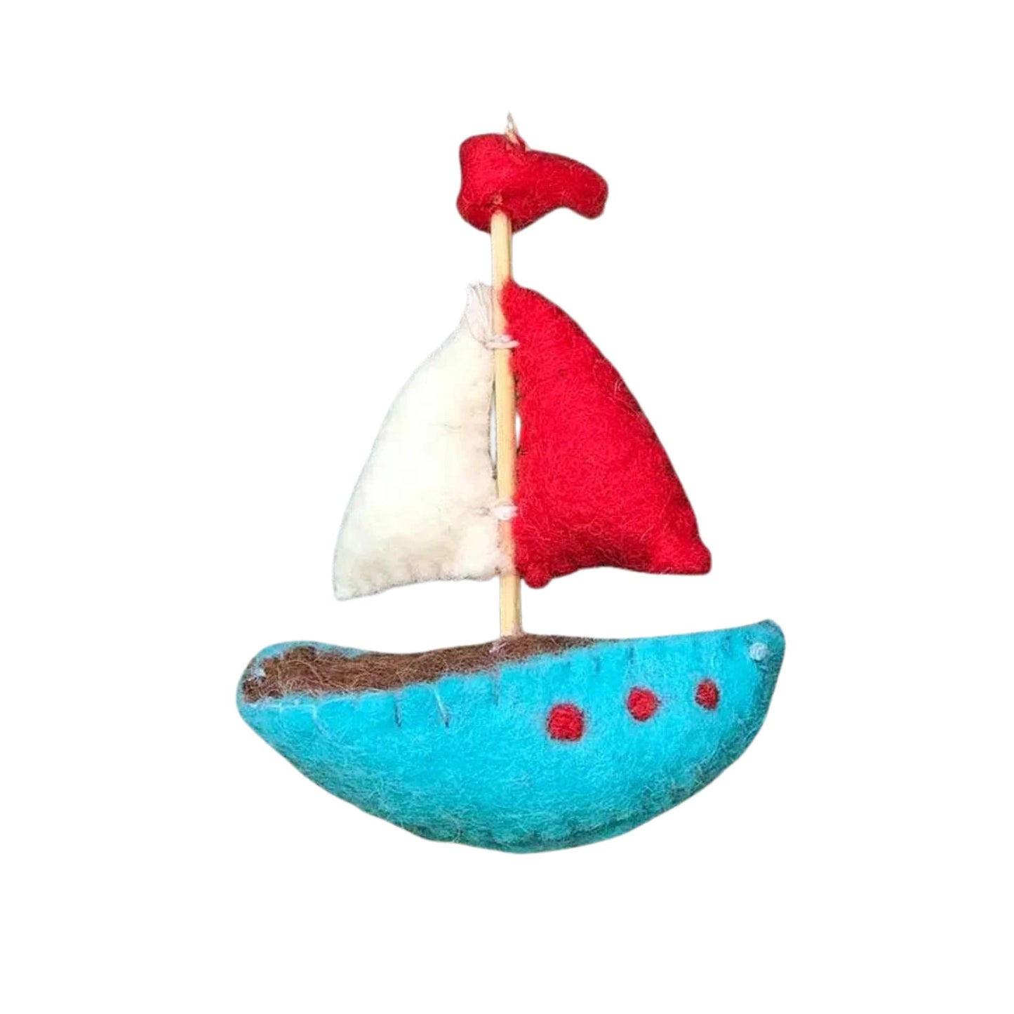 Winding Road Felt Sailboat Ornament