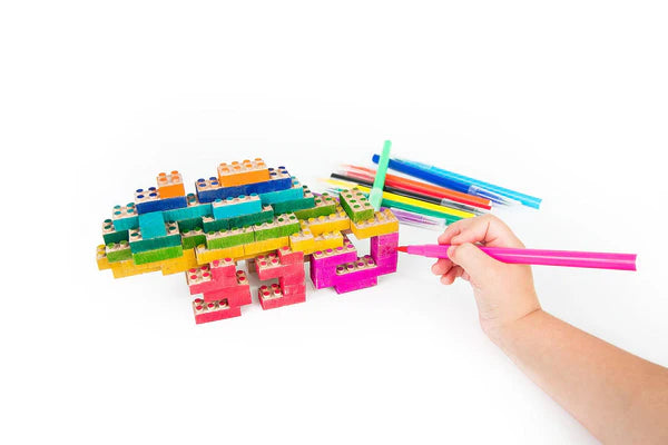 Eco-bricks Wooden Bricks 3 in 1 - Natural, Sustainable & Guided STEM Craft