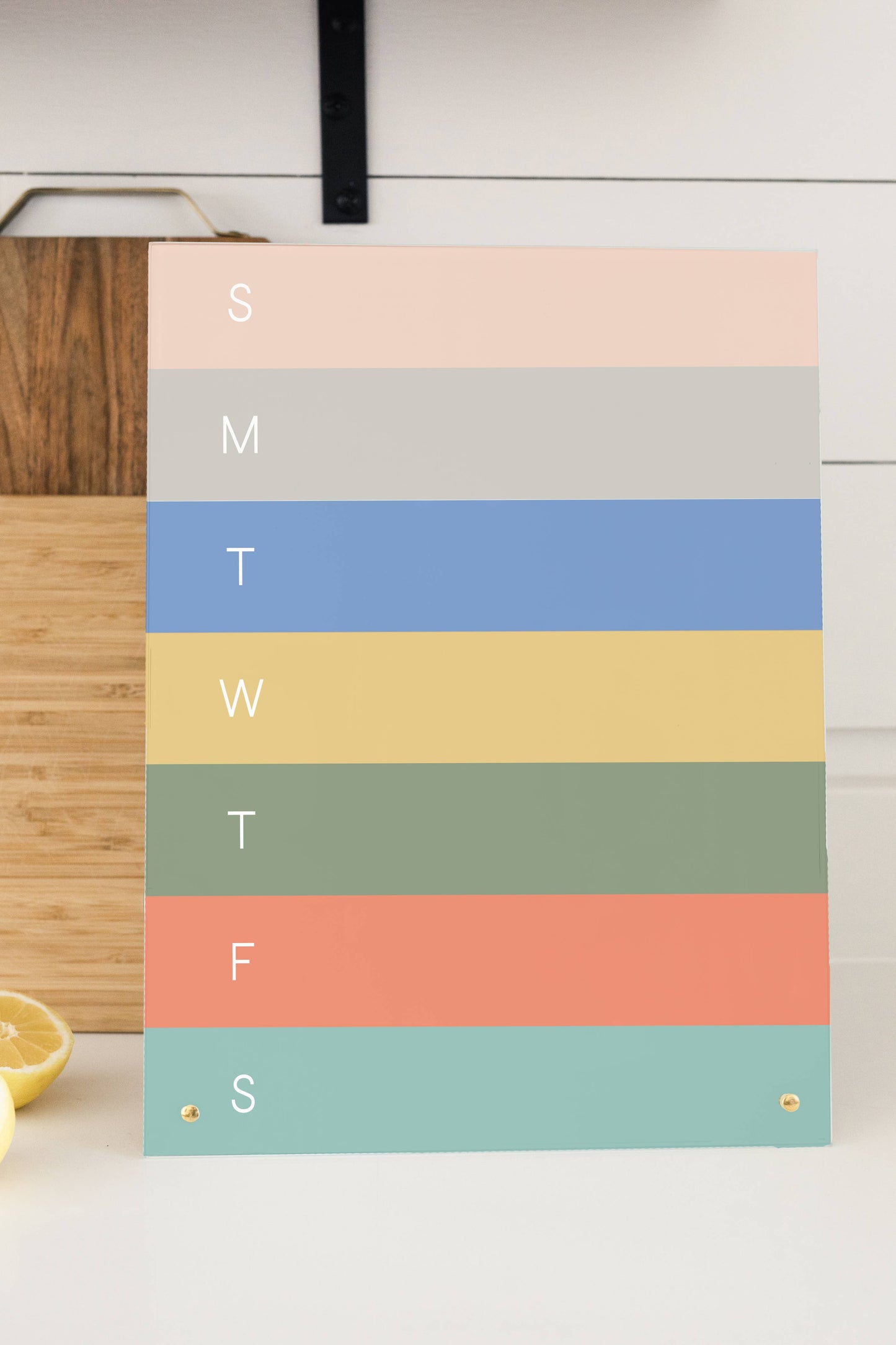 Bright Stripe Glass Magnetic Weekly Planner Dry Erase Board