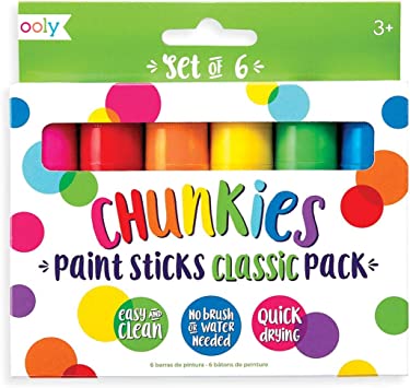 Ooly Chunkies Paint Sticks Classic 6 Pack - Set of 6 Twistable