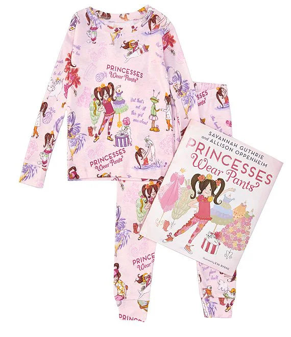 Princess Wears Pants Pajama Set with Book