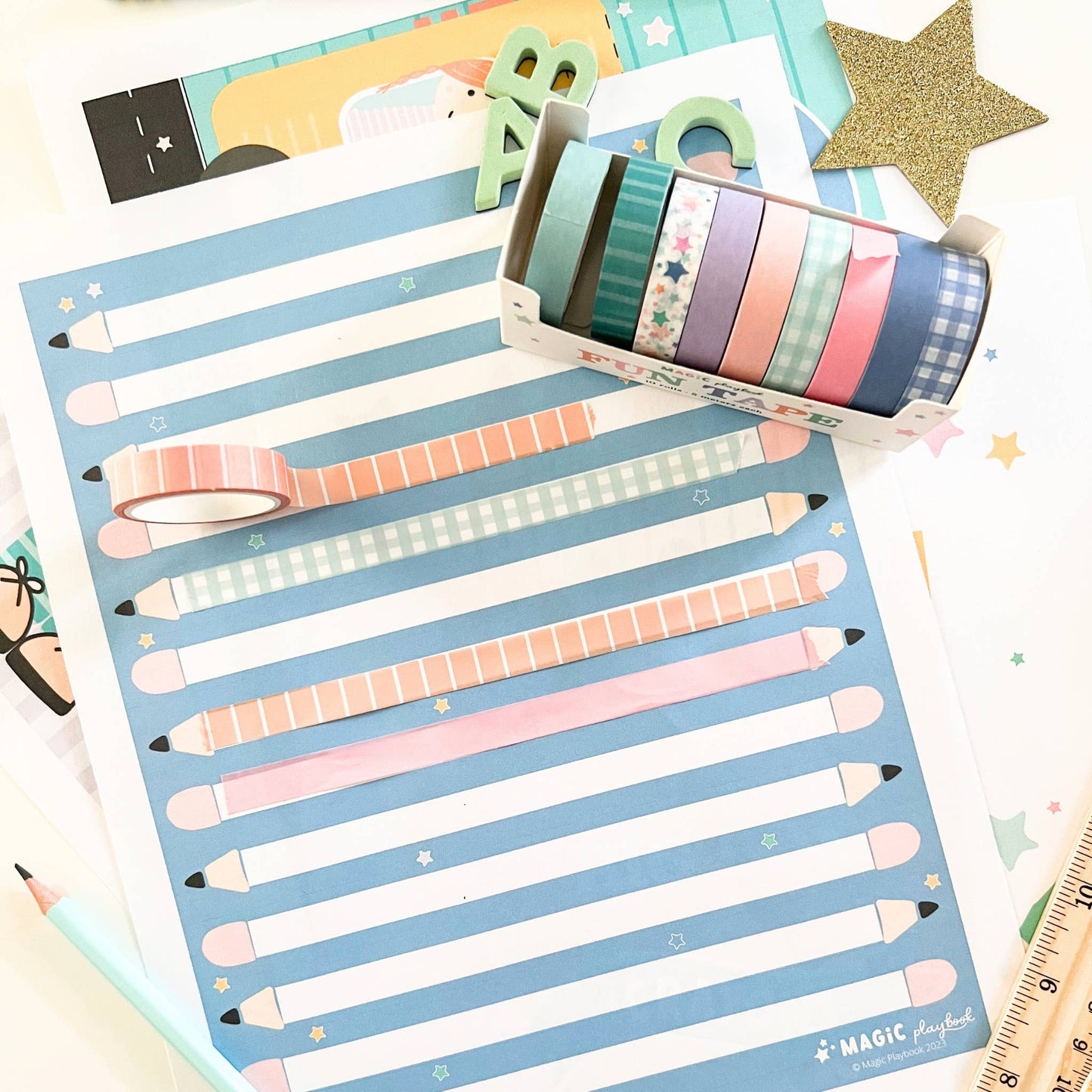 Fun Washi Tape Set - 10 Colorful Rolls, 5 Meters Each