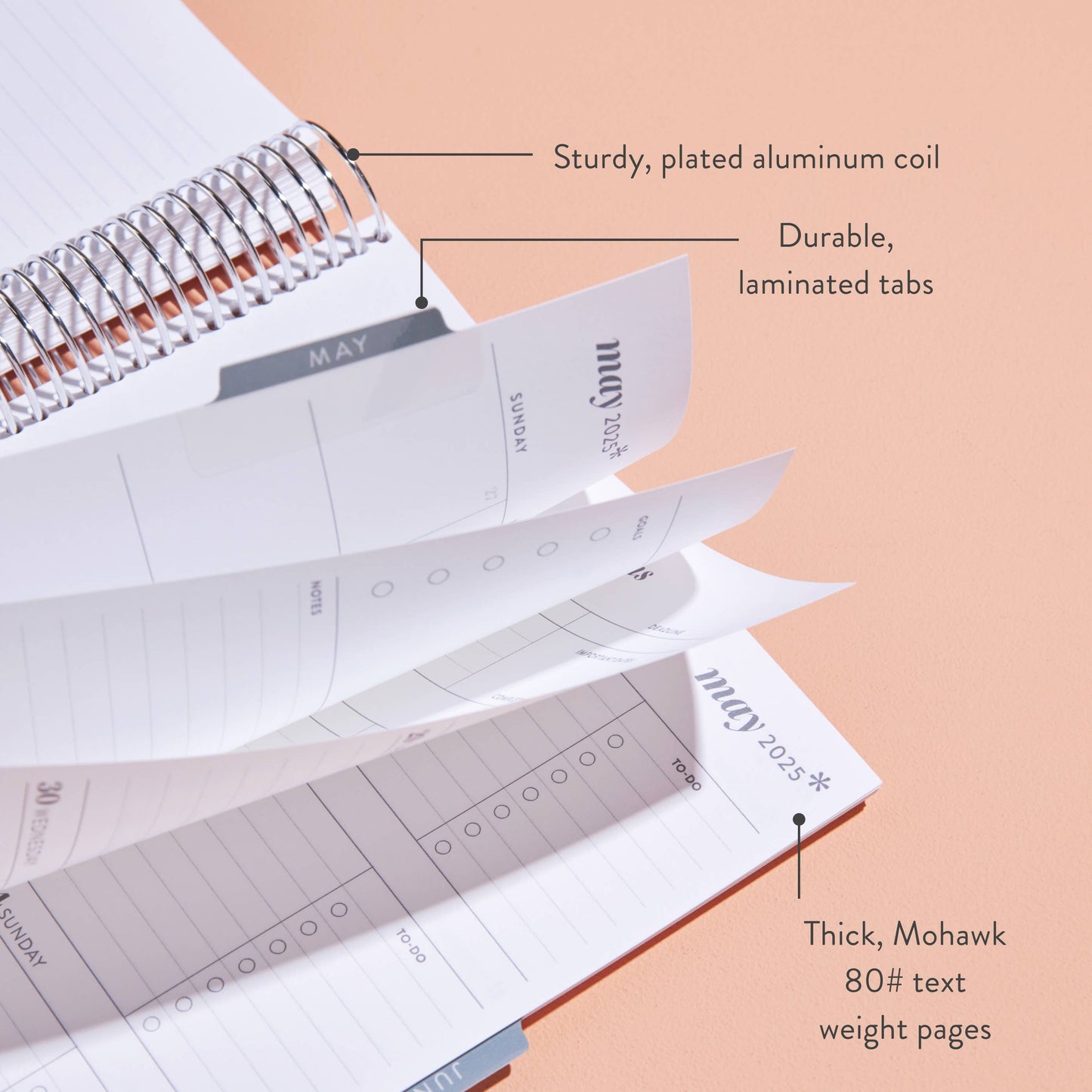 7x9 Coiled Academic Planner - Simple Checkered cover