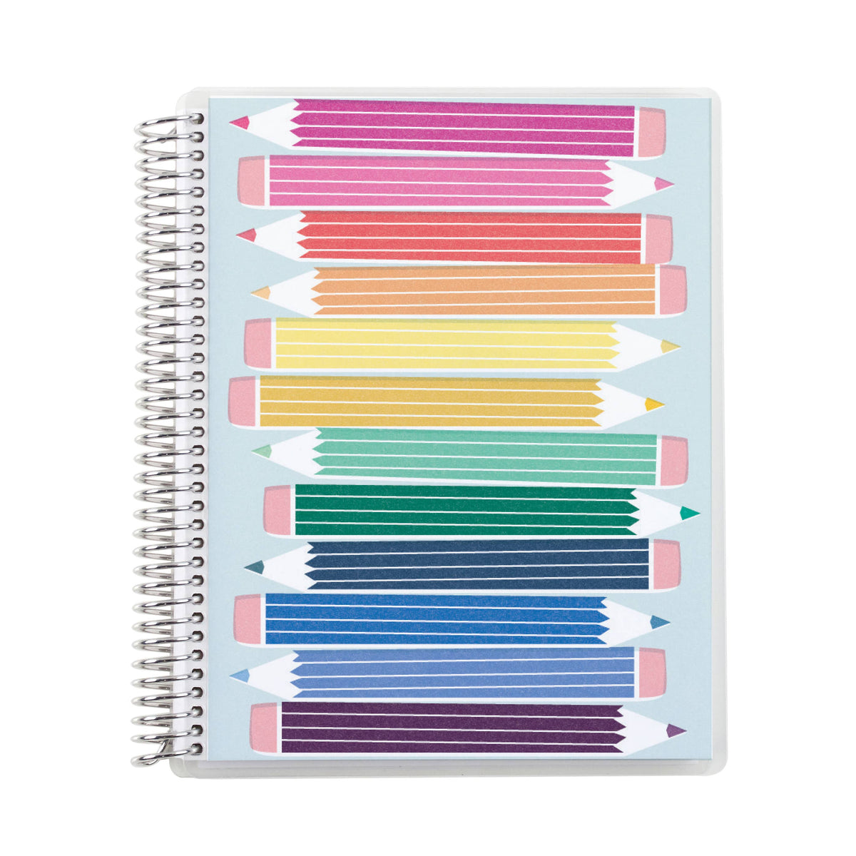7x9 Prismatic Pencils Coiled Notebook - lined, platinum coil
