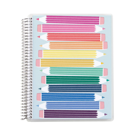 7x9 Prismatic Pencils Coiled Notebook - lined, platinum coil