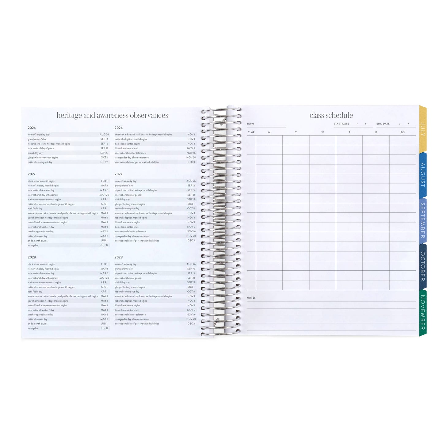 7x9 Coiled Academic Planner - Crochet Brights