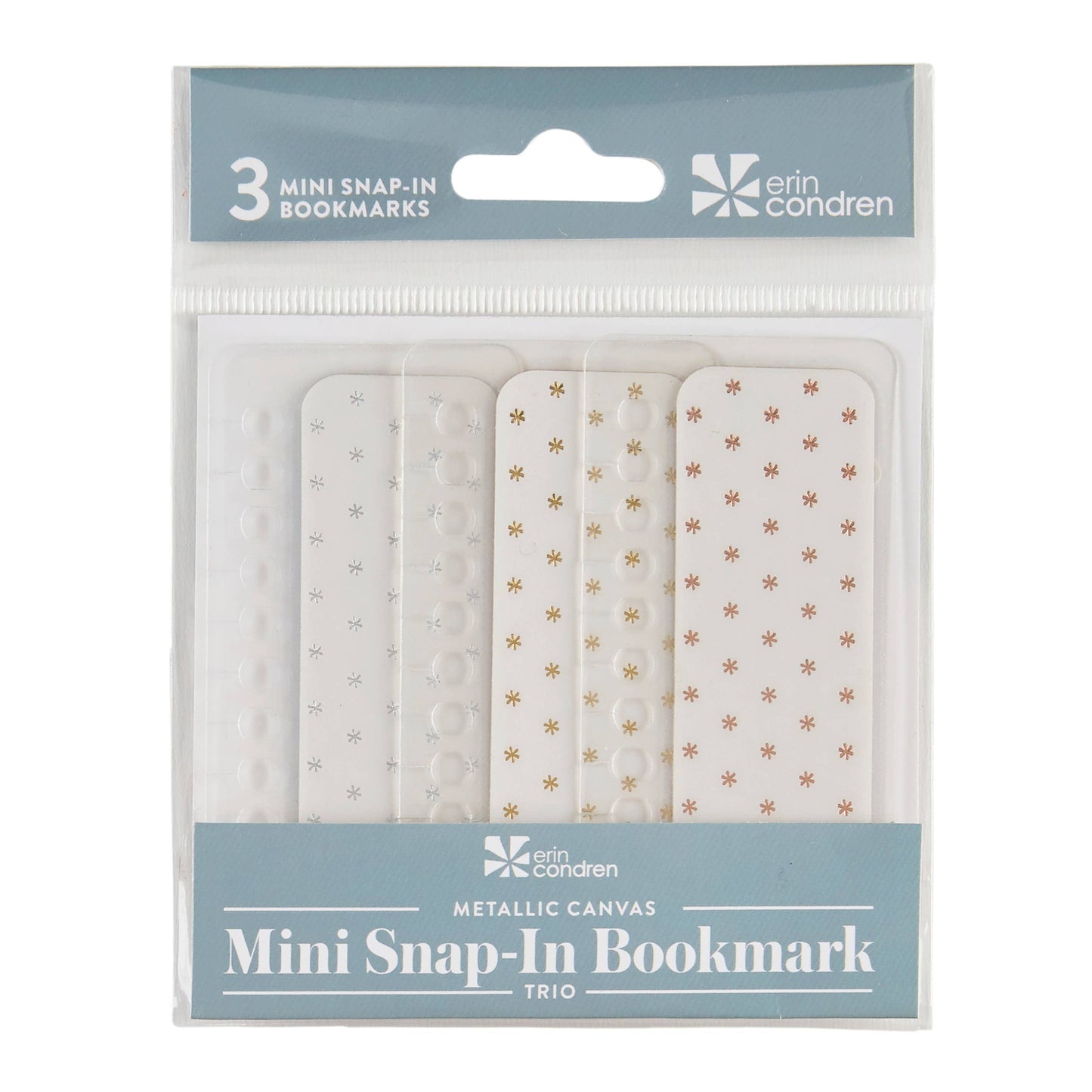 Mini Snap-In Bookmark Trio - Canvas Asterisk