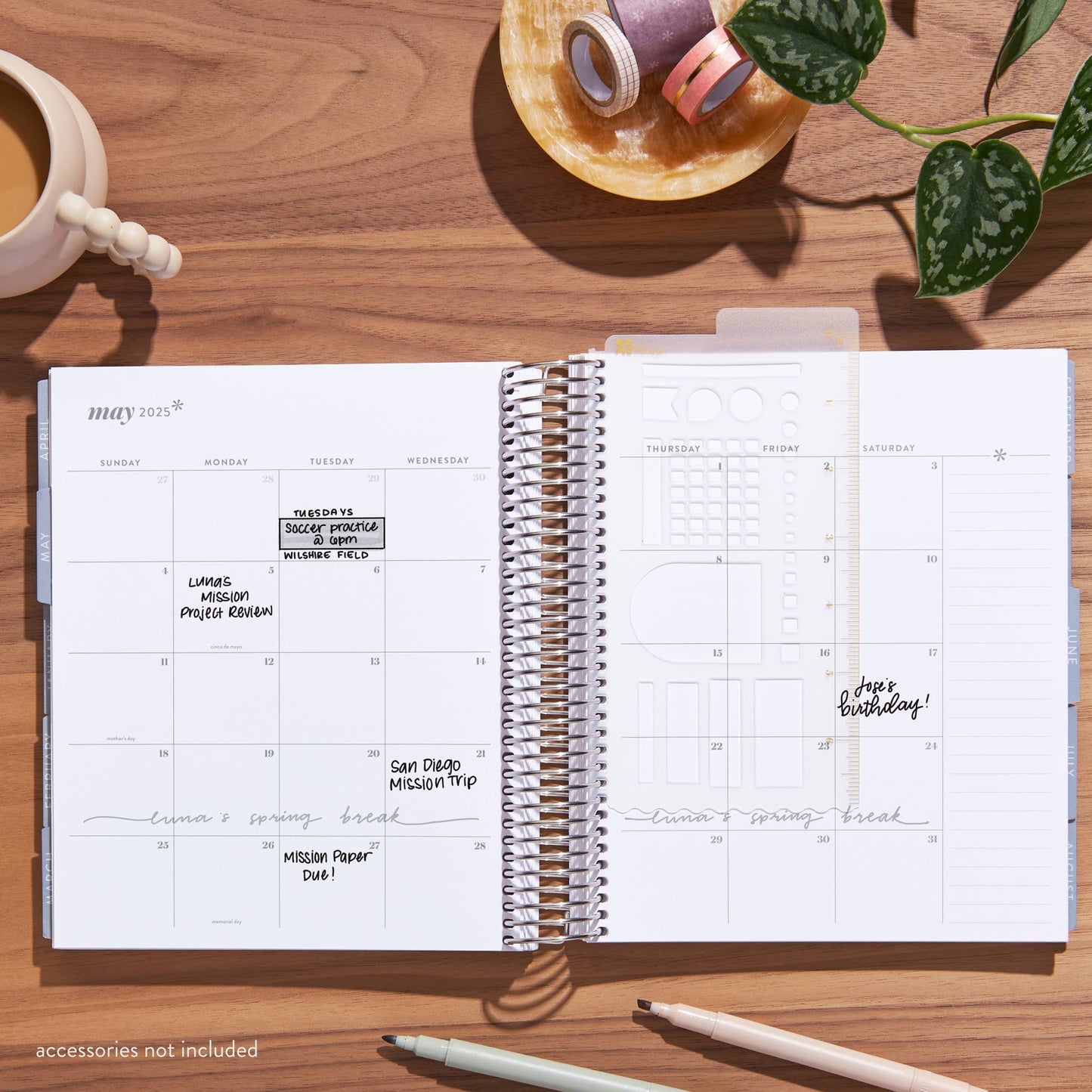 7x9 Horizontal Life Planner - Popping Petals design