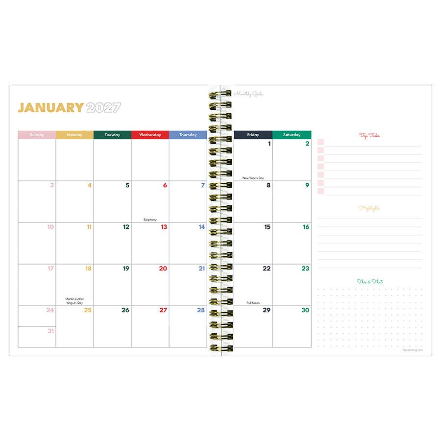 July 2026 - June 2027 Lovely Lemon Weekly Monthly Planner