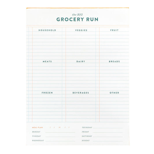 Grocery Run 6x8 Weekly Notepad