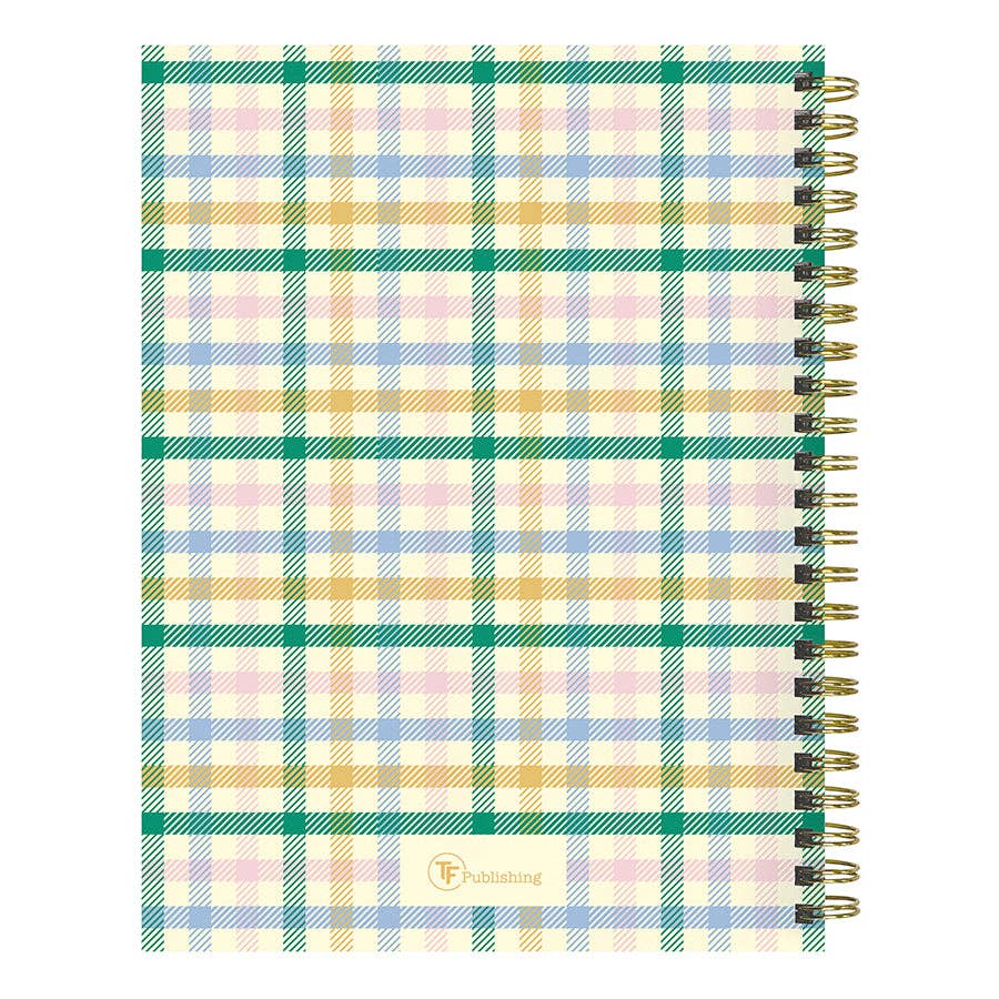 2027 Pastel Plaid Medium Weekly Monthly Planner