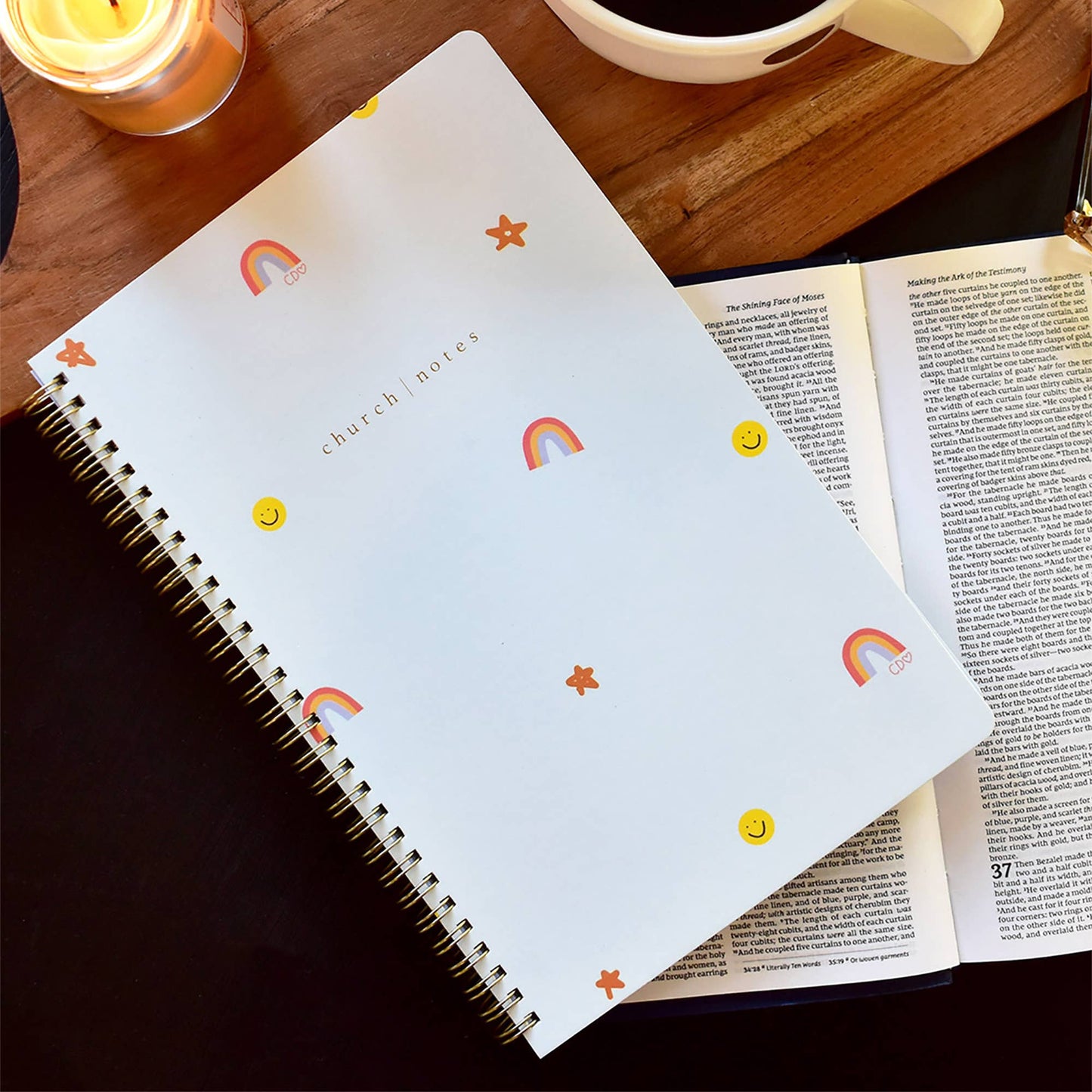 Church Notes Notebook - Happy Icons by Callie Danielle