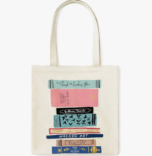 Canvas Book Tote, Stack of Classics