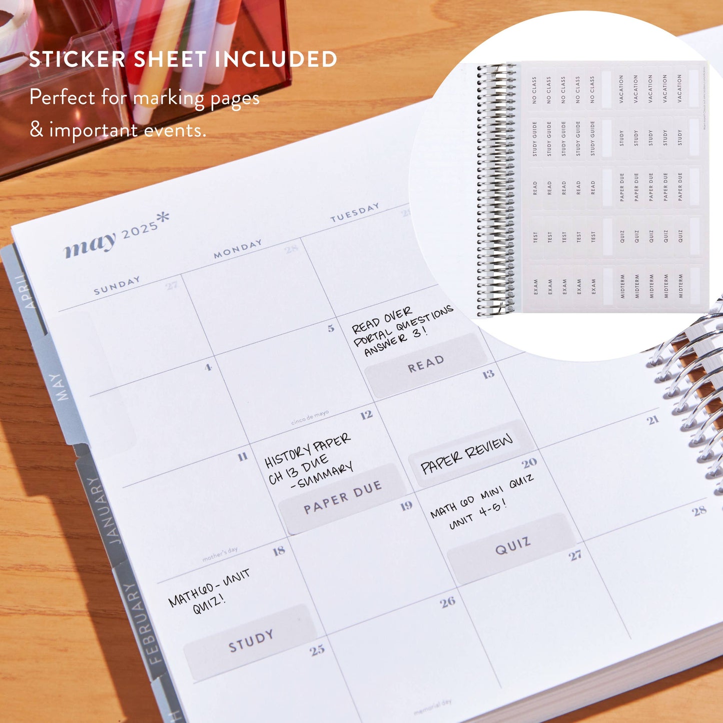 7x9 Coiled Academic Planner - Simple Checkered cover